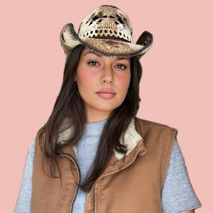 🧡 2 for 10$ Mexican Cowboy Hat – Woven Straw with Metallic Accents